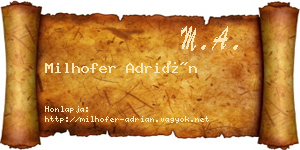 Milhofer Adrián névjegykártya
